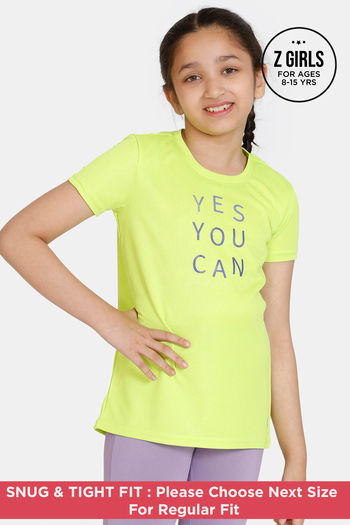 Buy Zelocity Girls Relaxed Quick Dry Top - Lime Punch